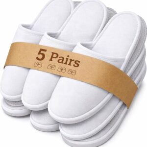 Ayocom ECO CARE 5 Pairs Disposable Closed Toe Slippers